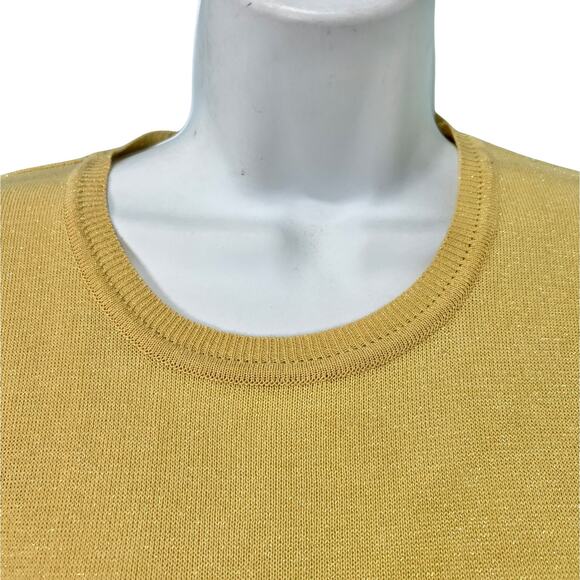 Vintage 90s Sunflower Embellished Yellow Shimmer Baby Tee Short Sleeve sz M / L - Picture 11 of 11